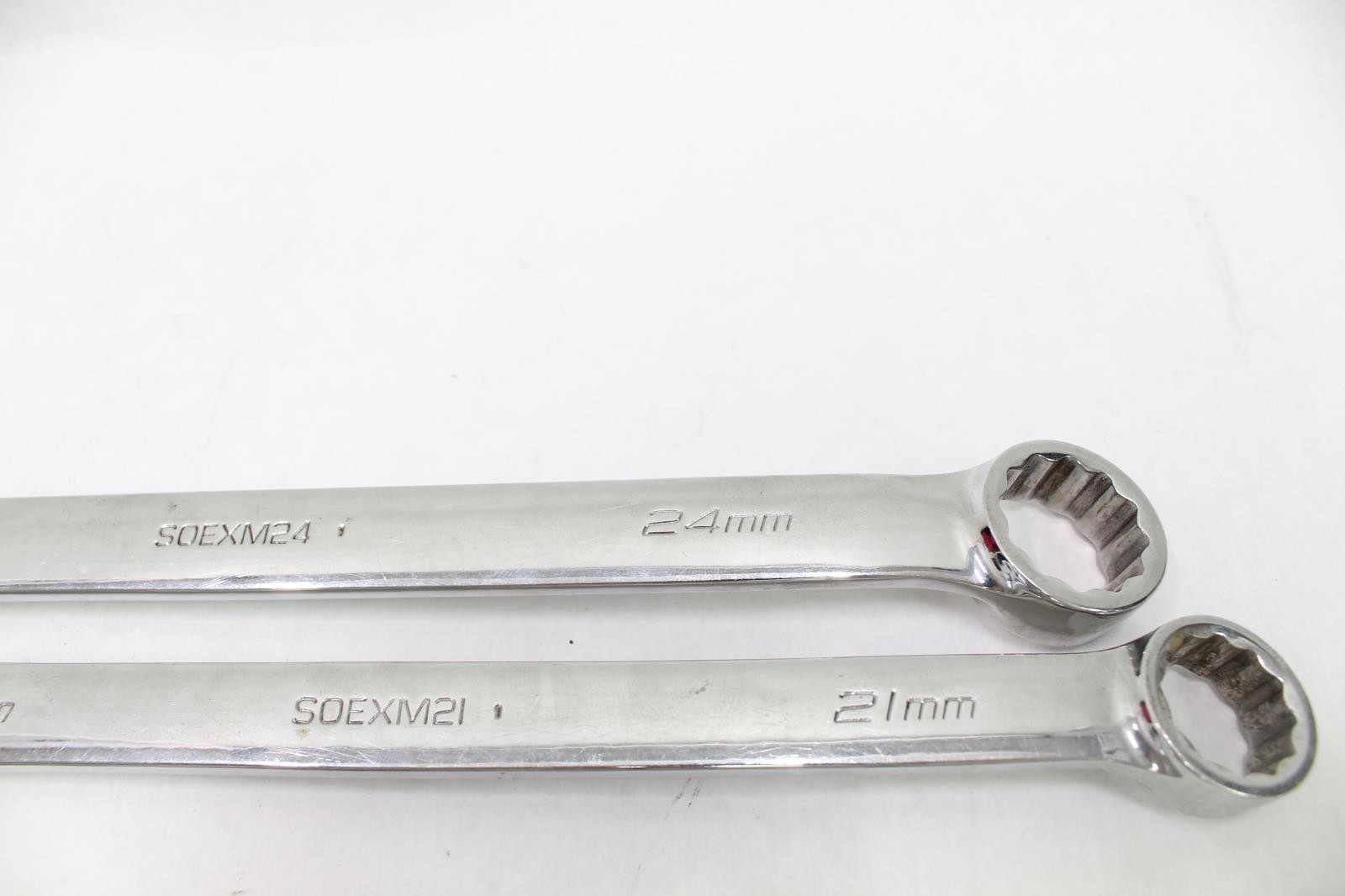Snap-on 12-Point Flank Drive Plus Long Combo Wrench Set, Metric 10-18mm, 21,24mm