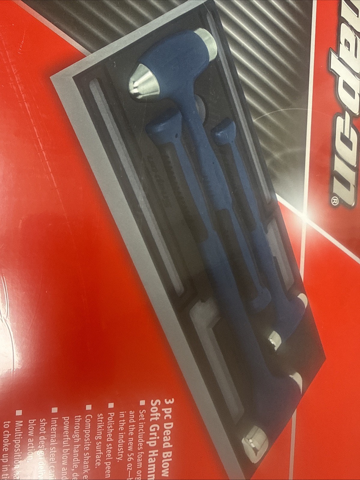 For Snap On Tools HBBD301FMB 3 Pc Dead Blow Soft Grip Hammer Set/ Foam Blue