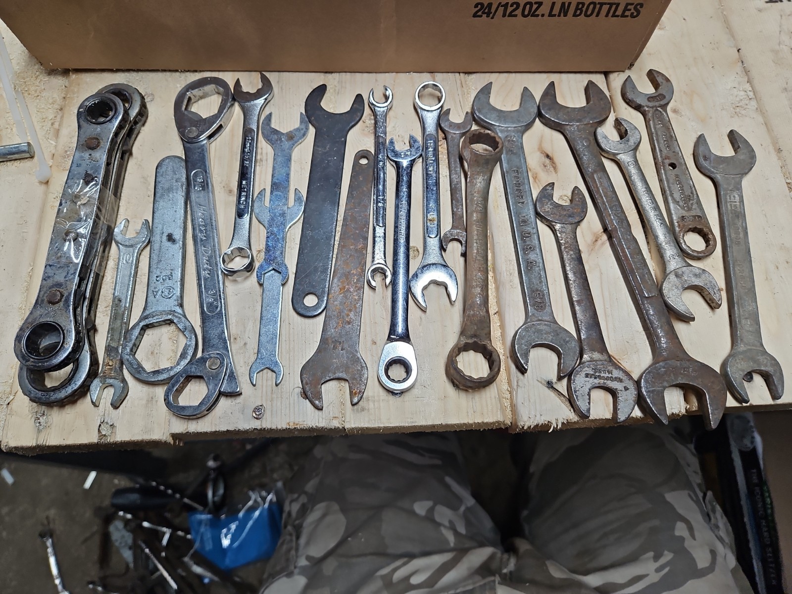 21 Piece Wrench Lot. Various Sizes, Types, And Manufacturers