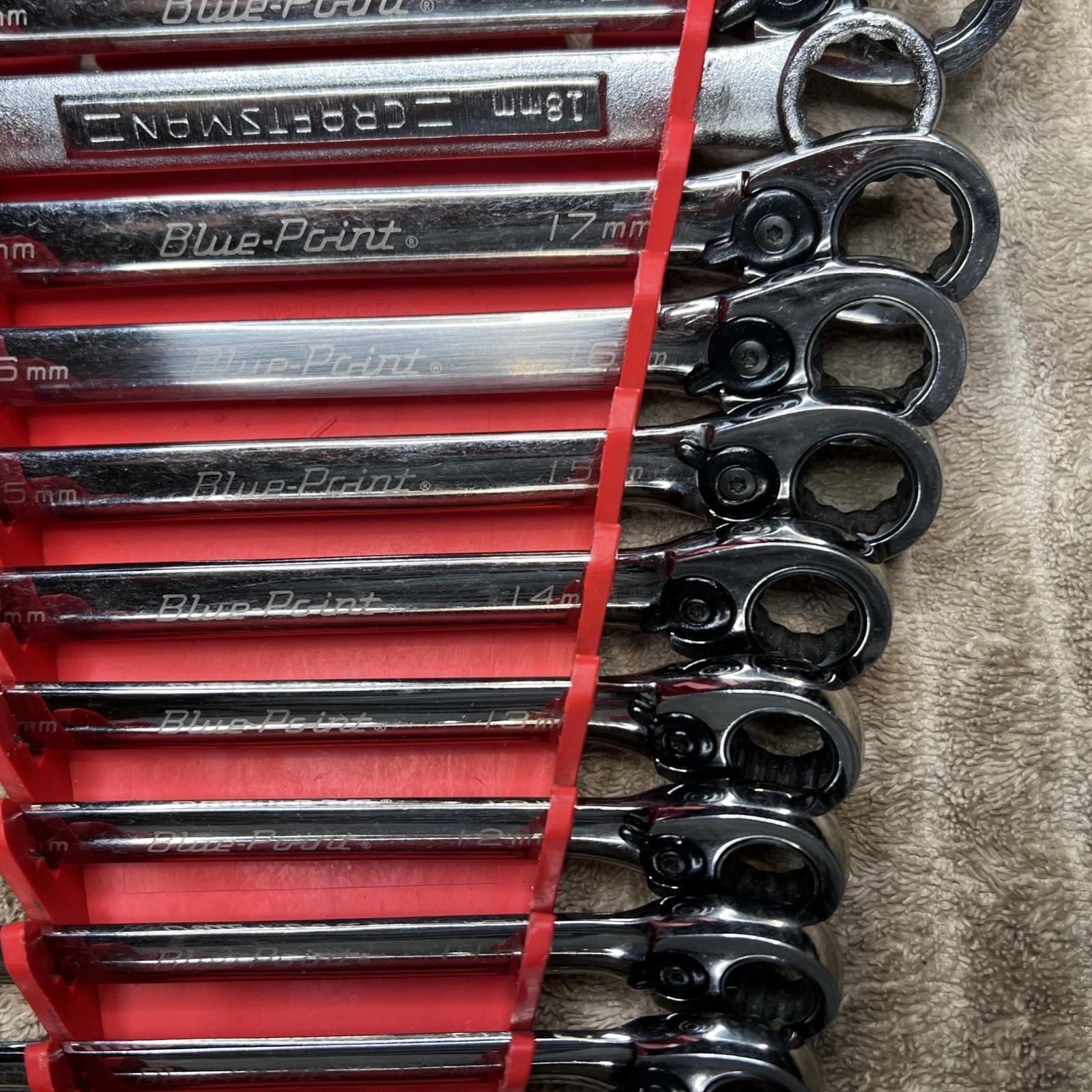 Blue Point BOERM712 11pc Metric Ratcheting Reversible Wrench Set 8-19mm *READ*