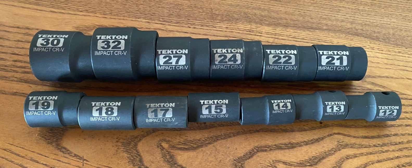 TEKTON 1/2 Inch Drive 12-Point Metric Impact Socket Set, 13-Piece (12-32 mm)