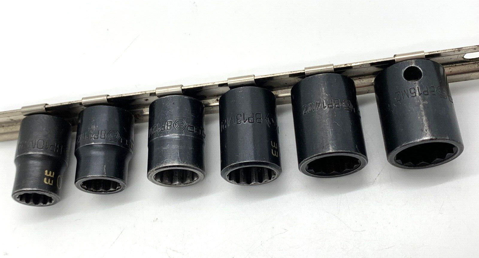 MATCO Tools Metric 10mm – 15mm 3/8″ Drive 12-PT Impact Socket Set Shallow Lot