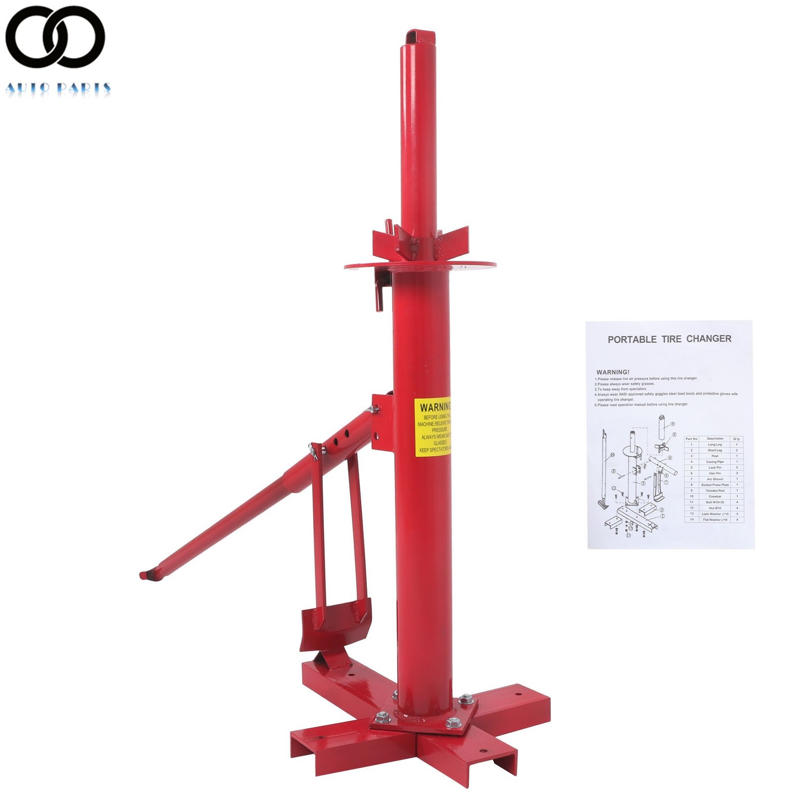 Manual Tire Changer For 8″ to 16″ Tires Portable Hand Bead Breaker Mounting Tool