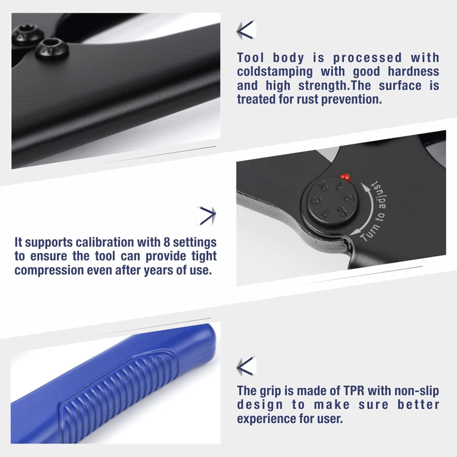 iCrimp Battery Cable Lug Crimping Tool for Open IWS-5100A(5A-100A), Blue