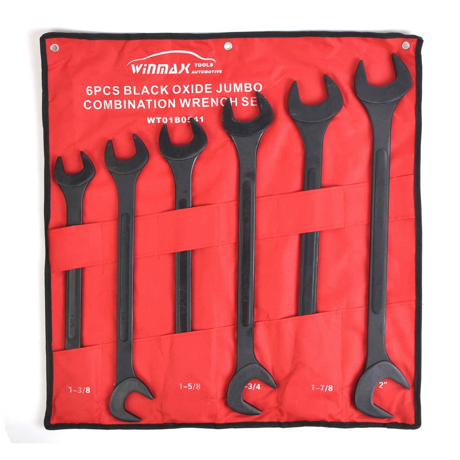 6pc Jumbo SAE Raised Panel Black Oxide Angle Wrench Tool Set Heat-treated B0541