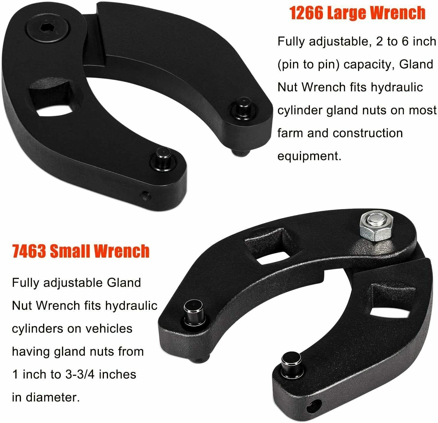 7463 Spanner Tool Set For Hydraulic Cylinders & 1266 Adjustable Gland Nut Wrench