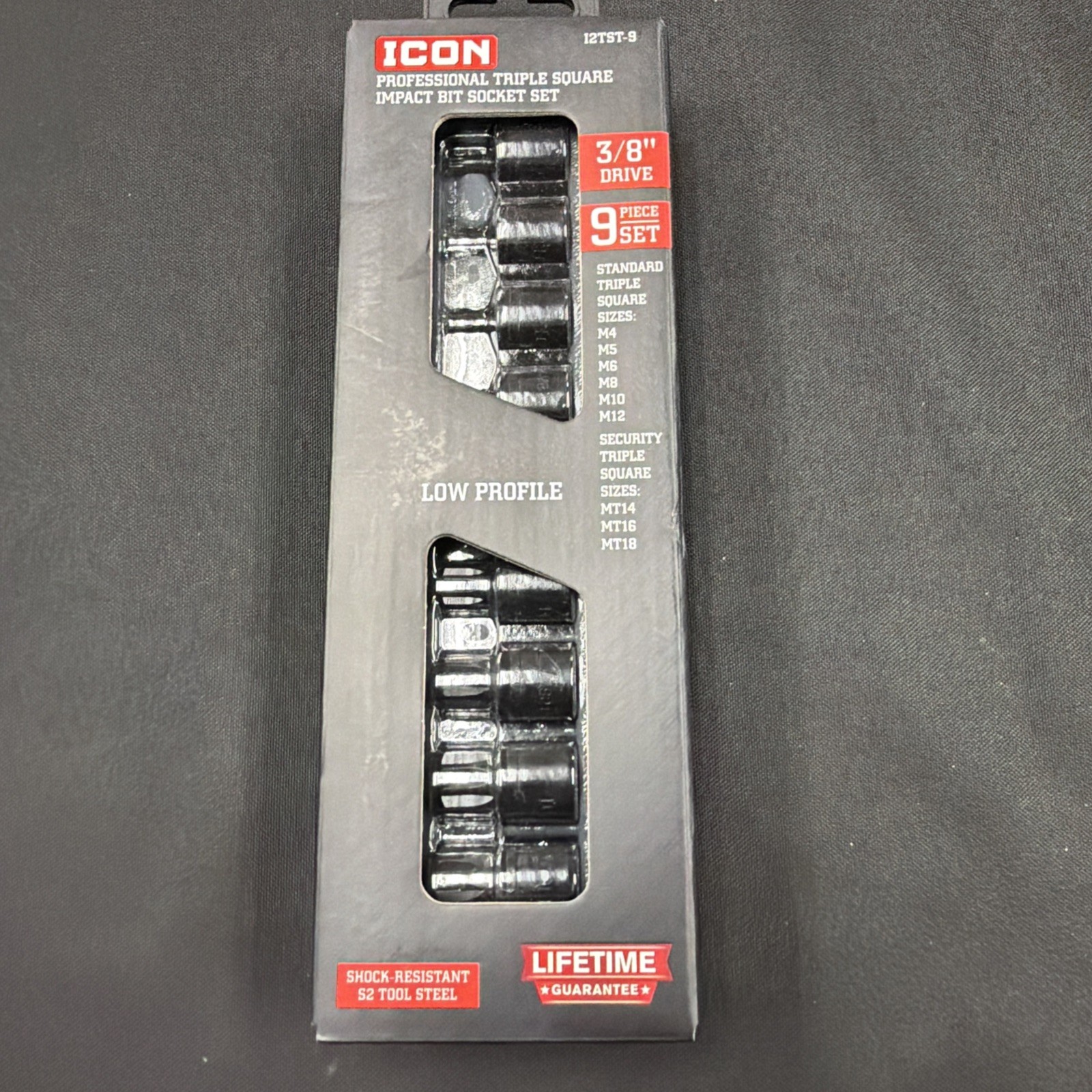 ICON 3/8 in. Drive Professional Triple-Square Impact Bit Socket Set, 9-Piece New