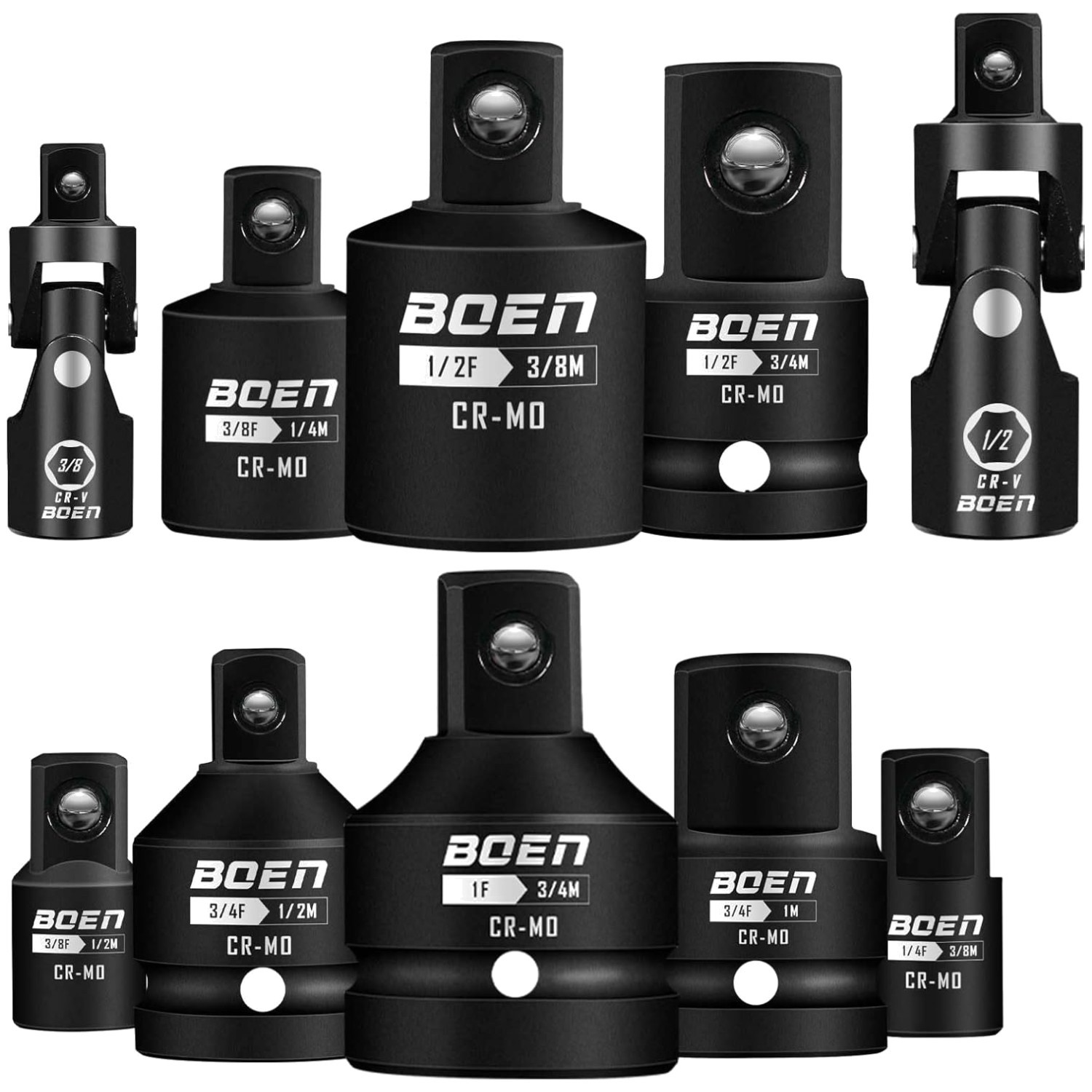 Boen 10pc Impact Socket Adapter Conversion Kit