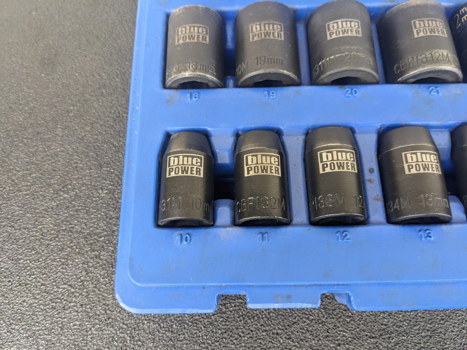 #bn386 Cornwell Blue Power CBPI3M 15pc Metric 1/2″ Driver Socket Set 10-24mm