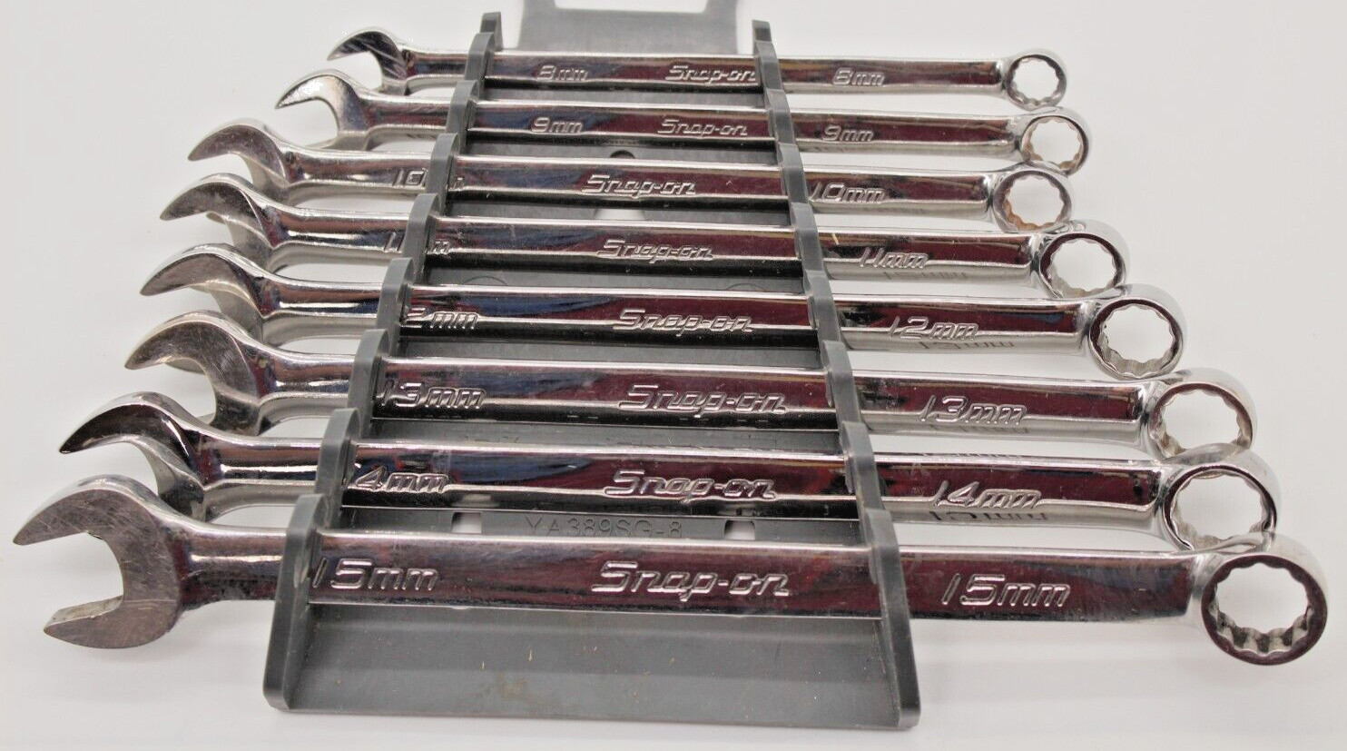 Snap-On 8 Piece METRIC 12 Point Combination Wrench Set 13 – 19, 21 mm OEXM210B