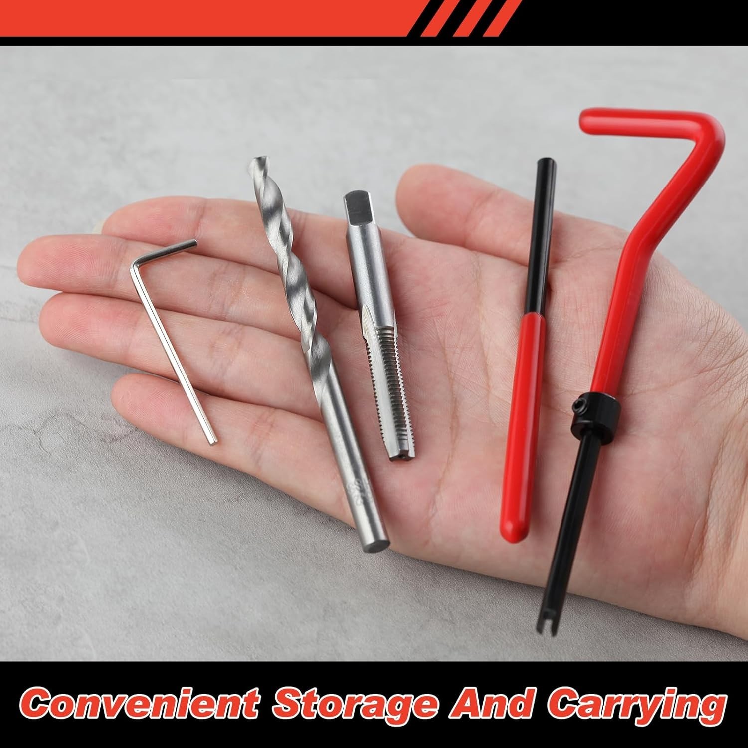 Portable M6 x 1.0mm Thread Repair Kit: Complete 30-Piece HSS Set for DIY Repairs