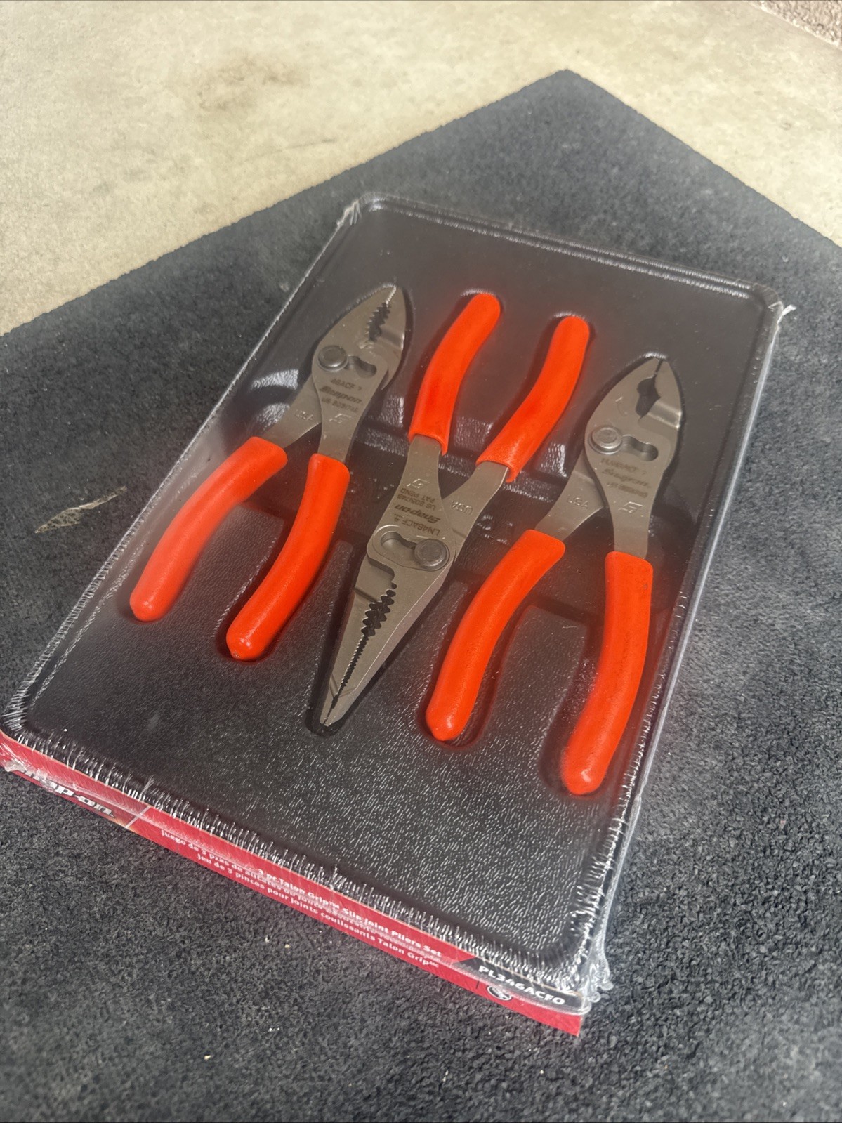 For Snap-on Tools USA NEW Orange 3pc Soft Grip Slip Joint Pliers Set PL346ACFO