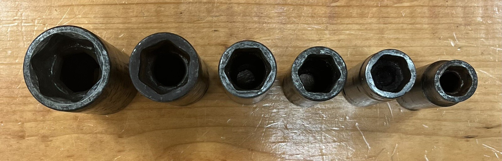 6 Snap On 1/2″ Drive SAE Deep Well 6 Point Sockets SIM 160 200 220 240 280 360
