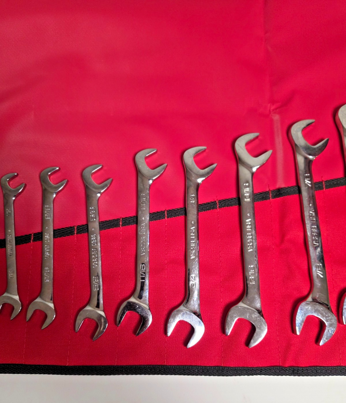 Snap-On VS814A 14‑Pc SAE Four-Way Angle Open-End Wrench Set 3/8 to 1-1/4″ NEW