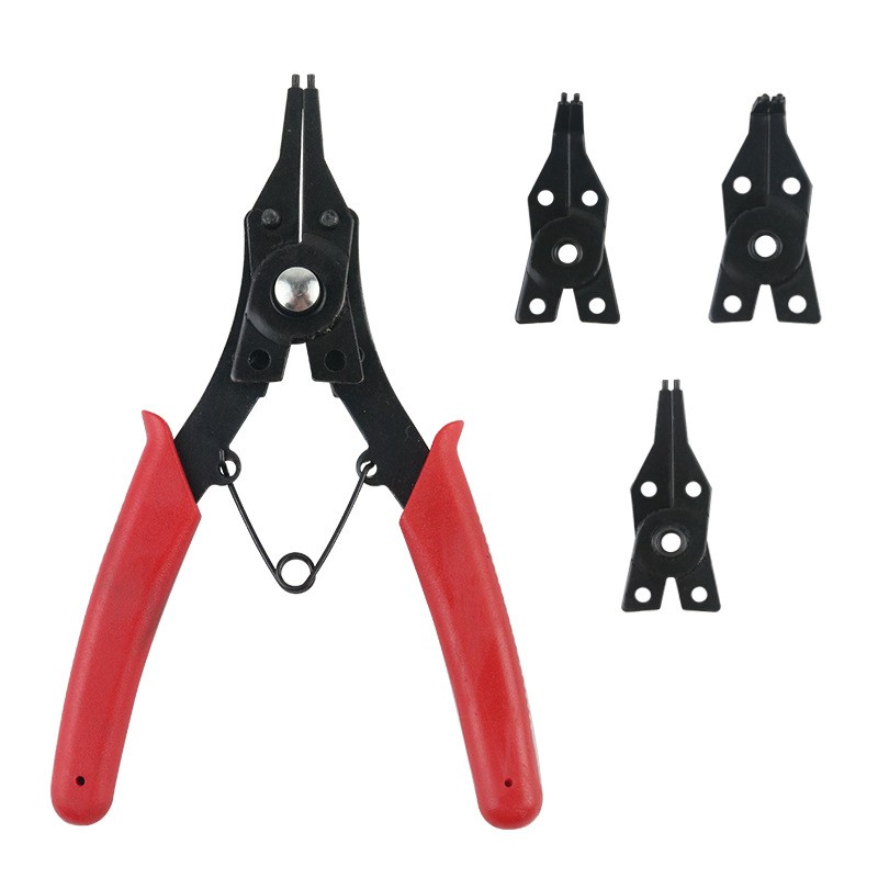4 in 1 Snap Ring Pliers Interchangeable Tips Internal External for Auto Repair