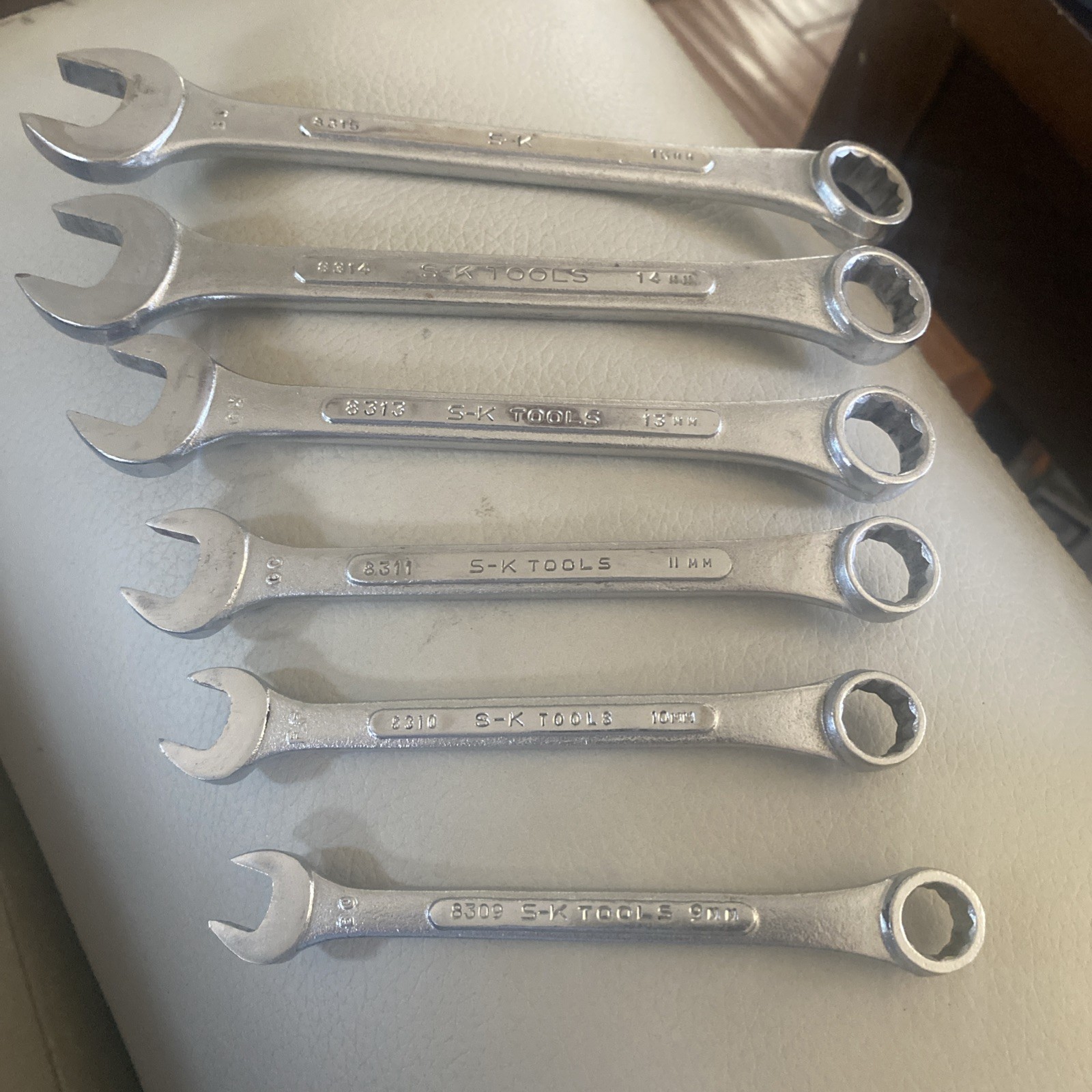 SK Tools Set Of 6 Metric Combination Wrenches. 15mm To 9mm No 12