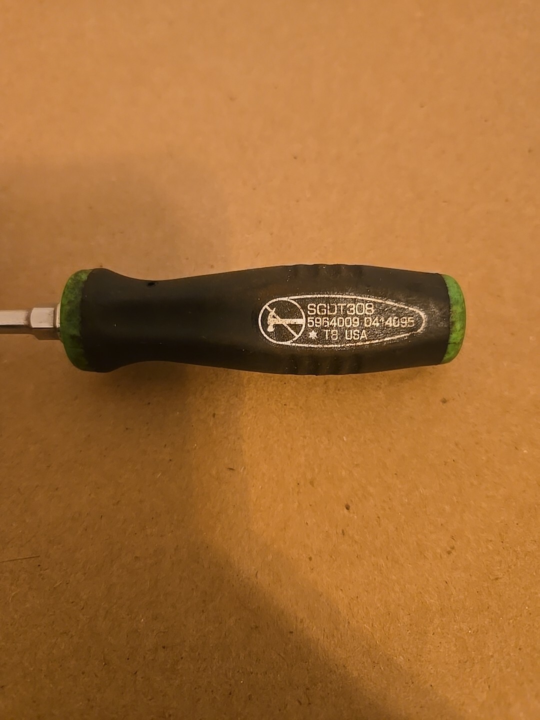 Snap On Soft Grip Mini T8 Torx Bit Driver Black/Green Handle SGDT308