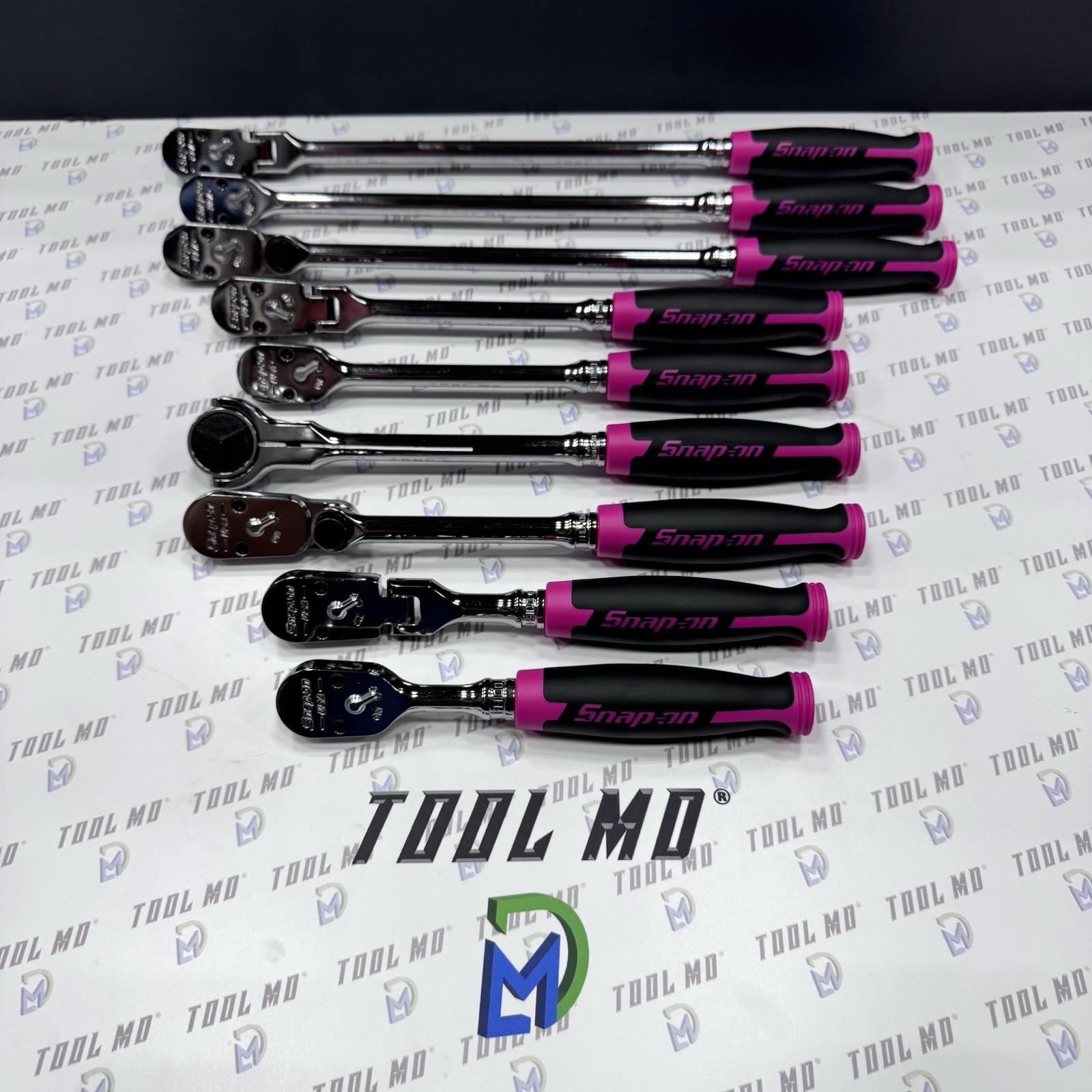 Snap-on Tools USA NEW ELECTRIC PINK 9pc 3/8″ Drive 100 Tooth Cynergy Ratchet Set