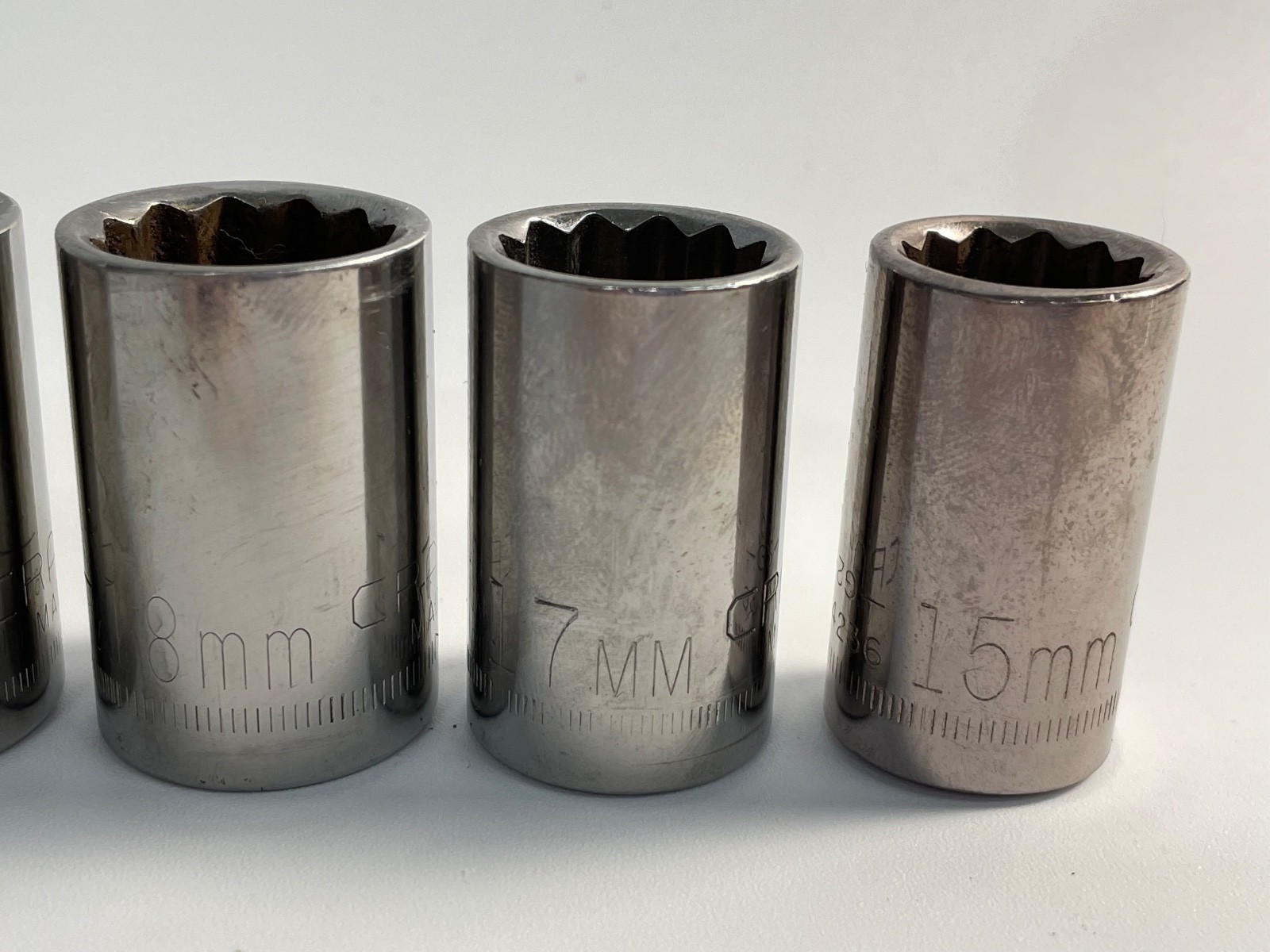 Craftsman – Lot Of 5 Metric Sockets, 1/2″ Drive – 21mm, 19mm, 18mm, 17mm, 15mm