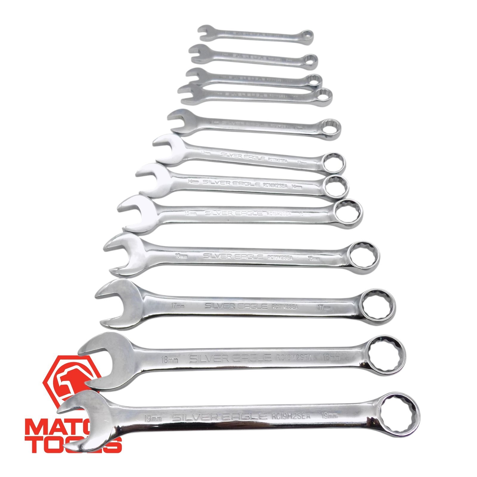 Matco 12 pc. 12 Pt. Metric Combination Wrench Set 8mm-19mm Silver Eagle NOS