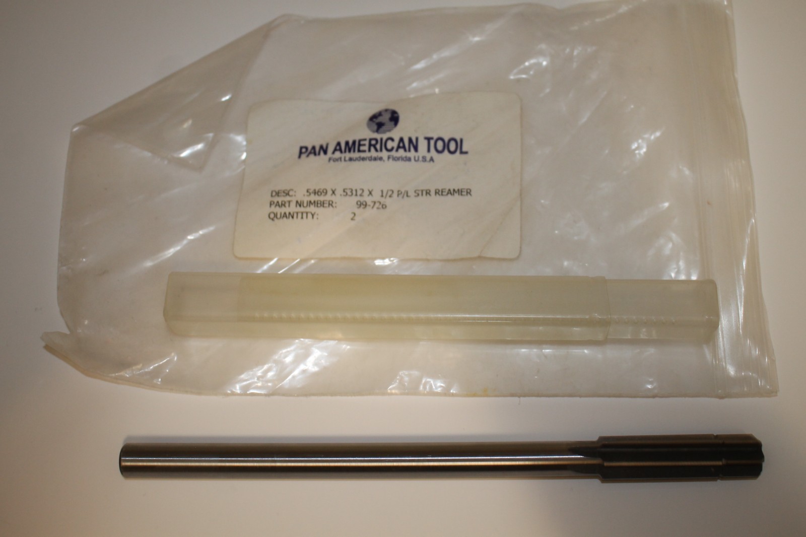 Pan American Tool Reamer .5469x.5312 Straight Shank Straight Flute 99-726 NEW!