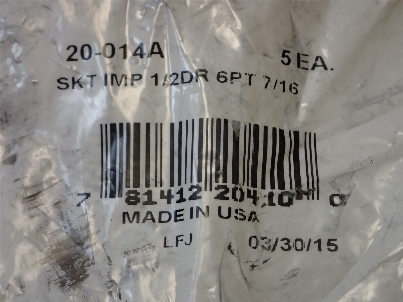 (5-pk) 20-014A Armstrong 1/2″ Drive, 7/16″ Impact Socket 6-pt (BN65)