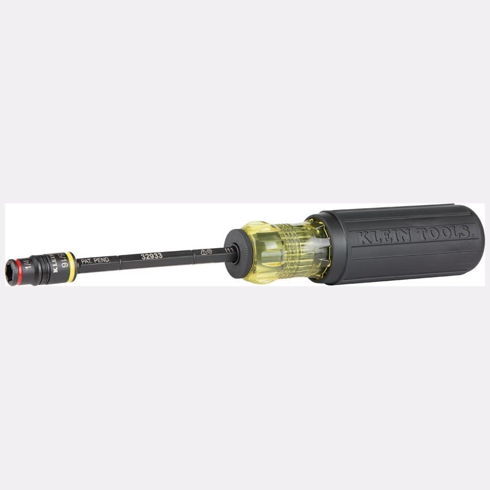 Klein Tools 32910 7-in-1 Impact Driver Flip Socket Set w/ Handle 1/4″ Bit Holder