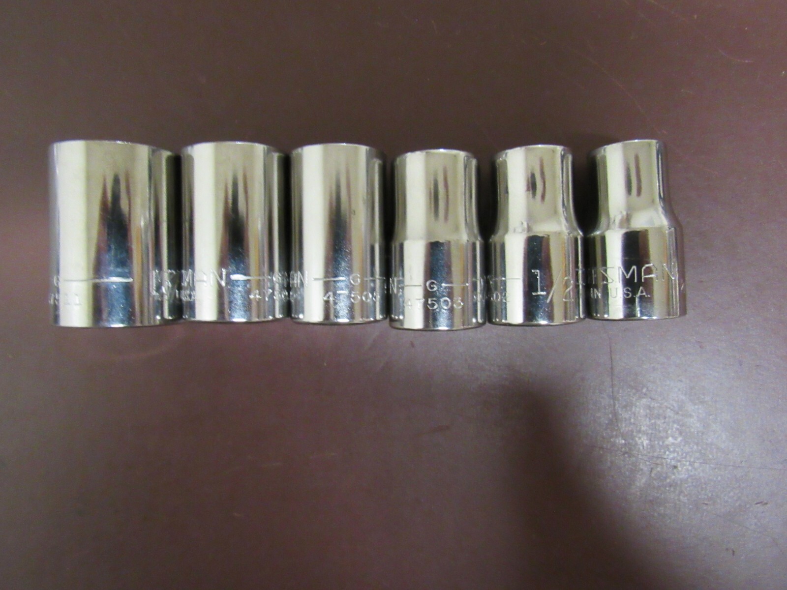 Craftsman USA 6 Pcs SAE Socket Set:7/18-13/16″ with 1/2″ Dr. G Series, I#C475