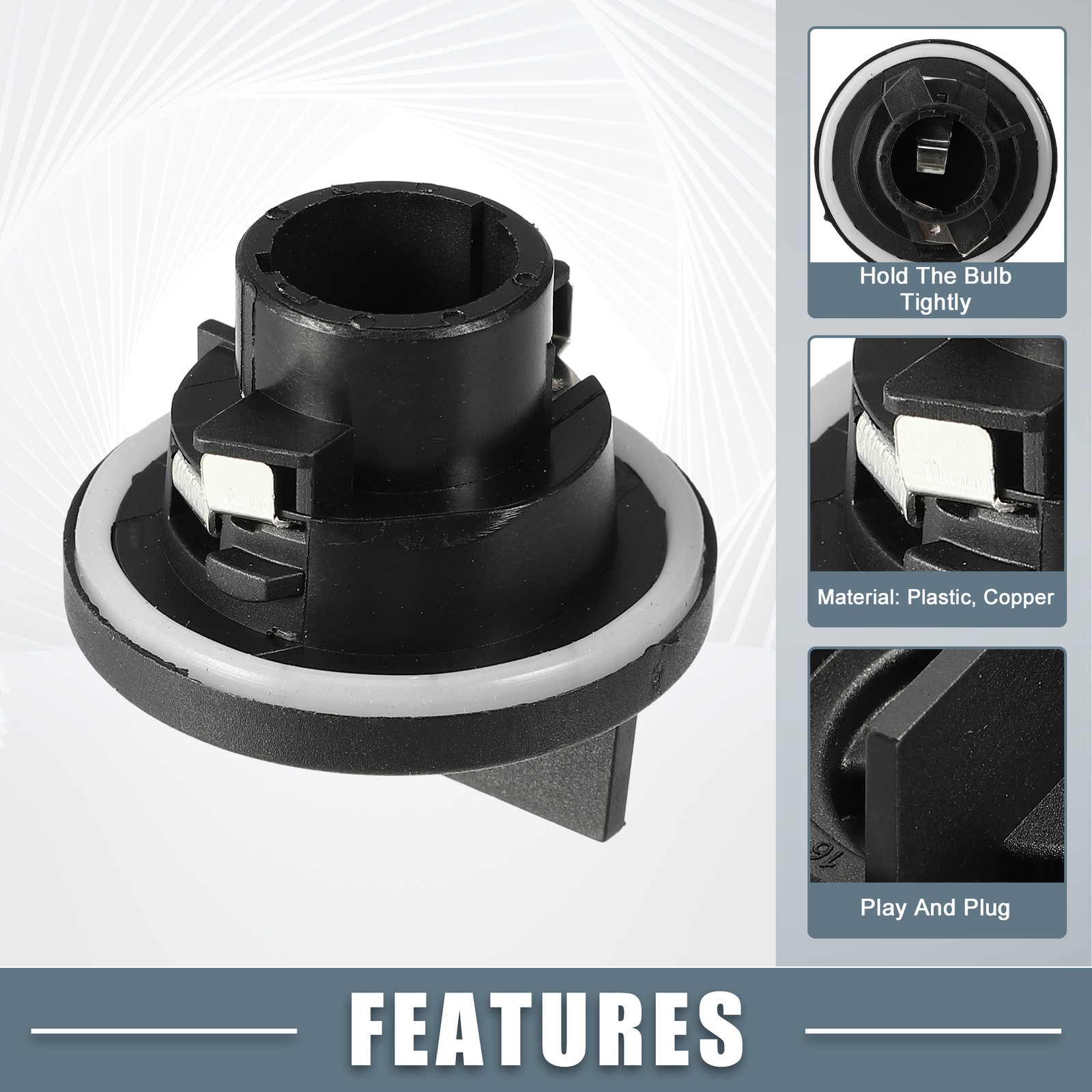 Car Turn Signal Lamp Bulb Socket for Volkswagen Jetta Sedan 2011-2017 Black
