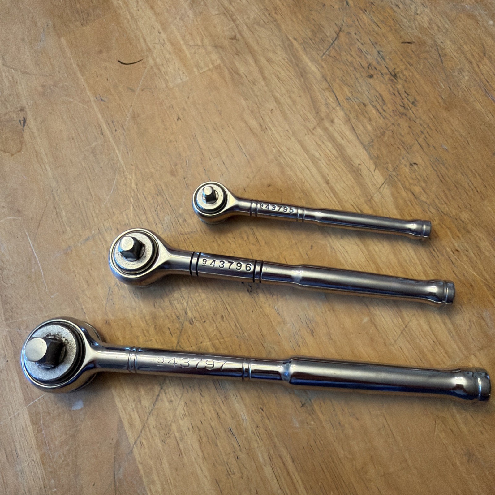 Craftsman 3 ratchet set Drive Thumb Wheel Tri-Wing Ratchets 943795-97 USA Used.