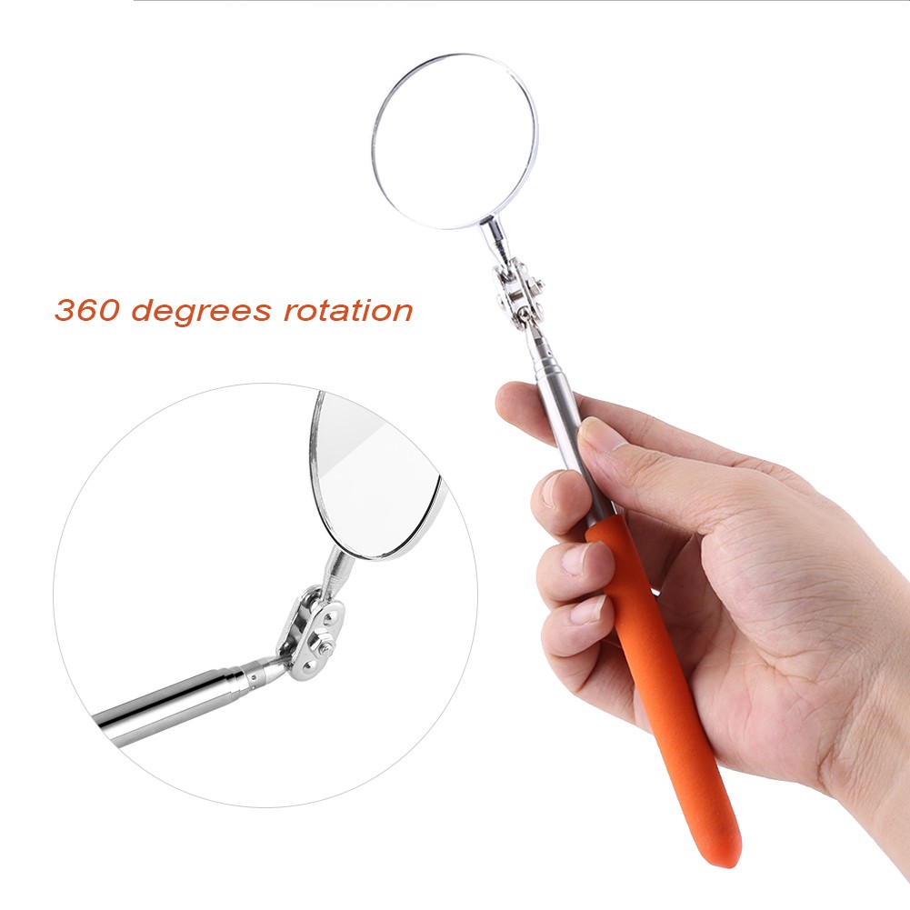 Car Telescopic Inspection Mirror Extending Detection Round Lens Hand Tool