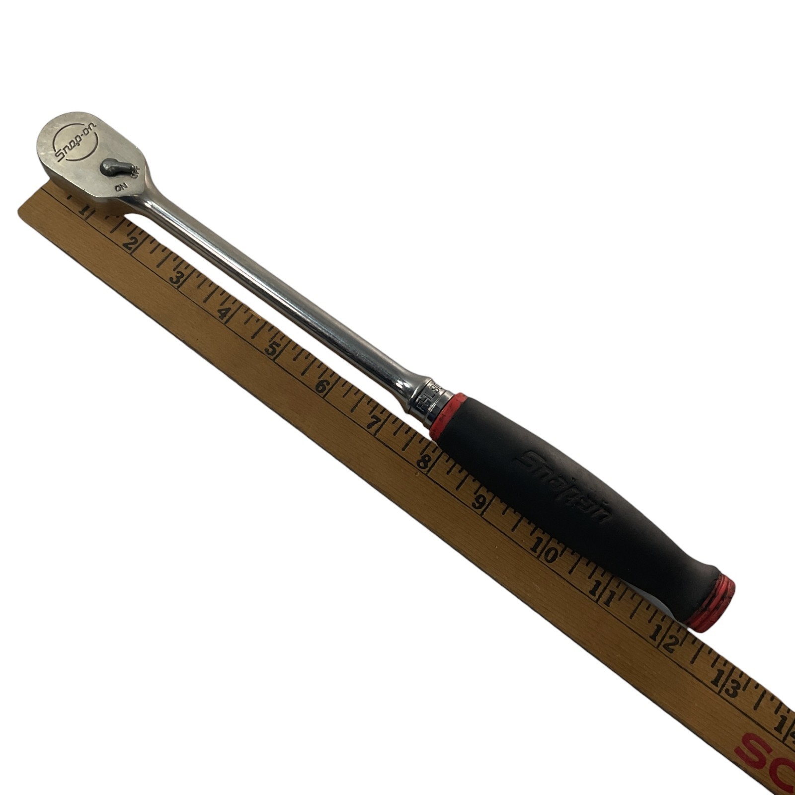 Snap-on Ratchet 3/8″ Drive FHL80 Sold As Pictured Mechanic Tool Red Soft Grip US