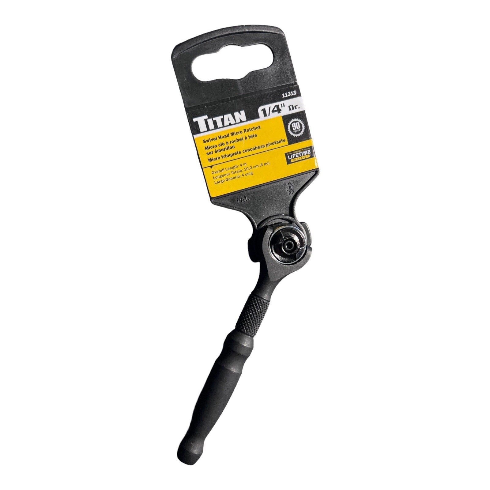 Titan 11313 1/4 in. Drive 4″ Long Micro Swivel Ratchet