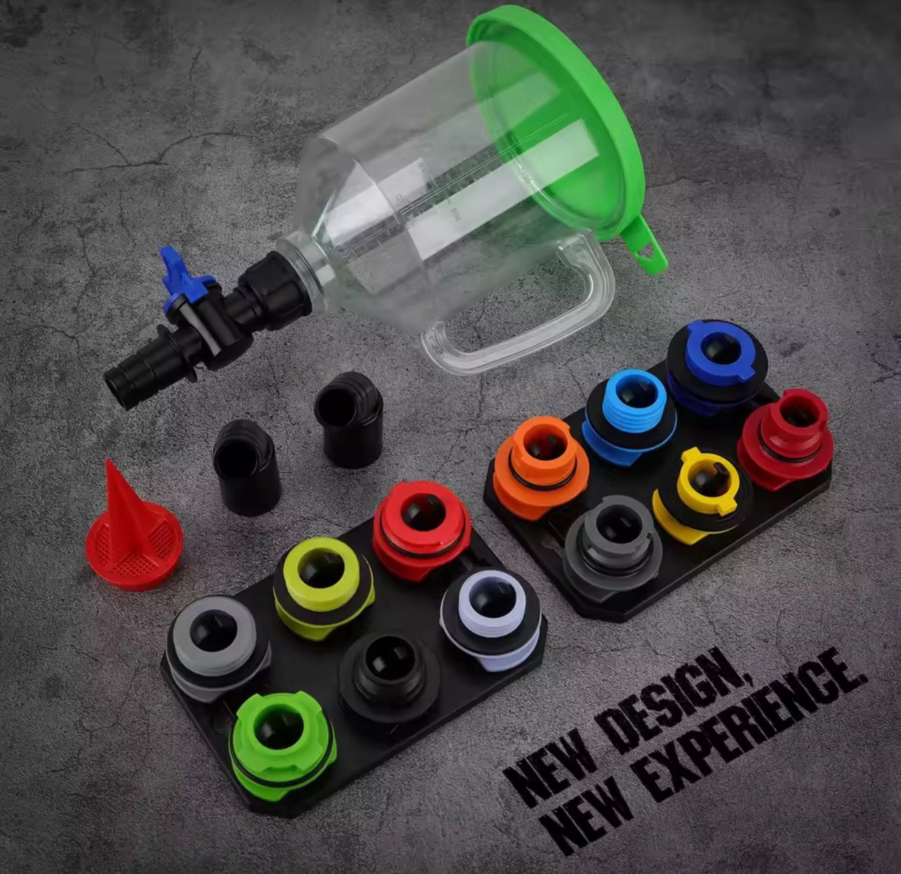 18PCS Engine Oil Funnel Kit with 12 Adapters Universal Oil Filling Set