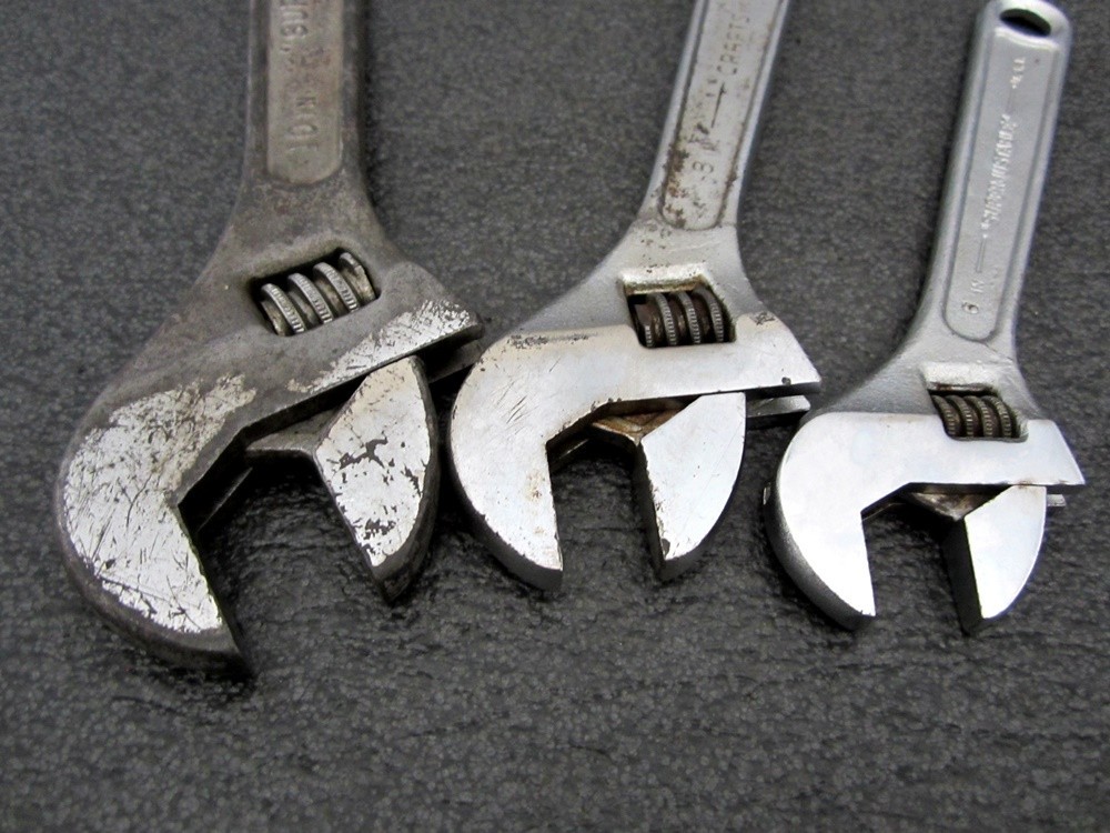 Vintage J.H. Williams 3pc Adjustable Wrench 6″ 8″ 10″ Superjustable USA