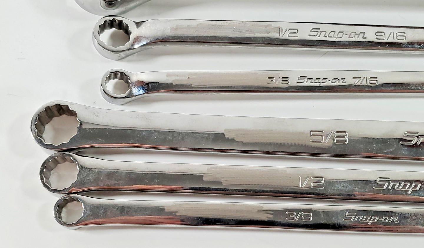 Snap-on Set Of 6 Double Box Wrenches 3 Flank 3/8 to 1 & 3 Offset 3/8 to 3/4
