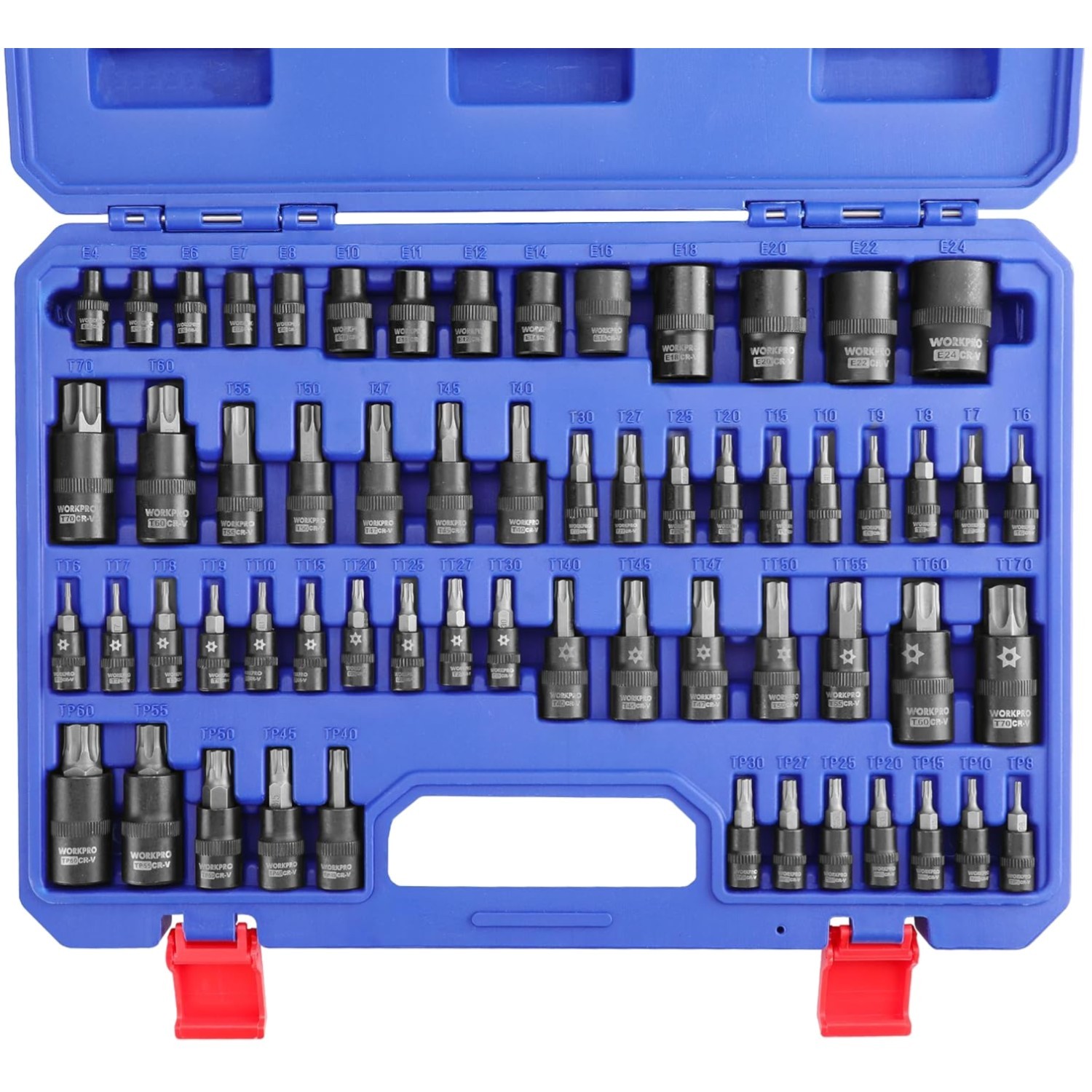 Torx Socket Set, 60-Piece Black Phosphate Coated