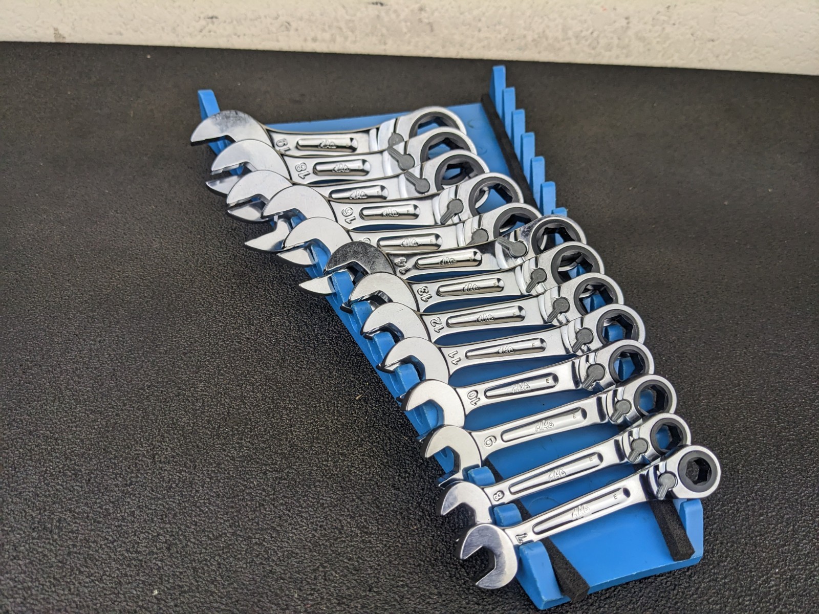 #bo789 Mac Tools SRWMS146PT 14pc Metric 6 Point Stubby Ratcheting Wrench Set
