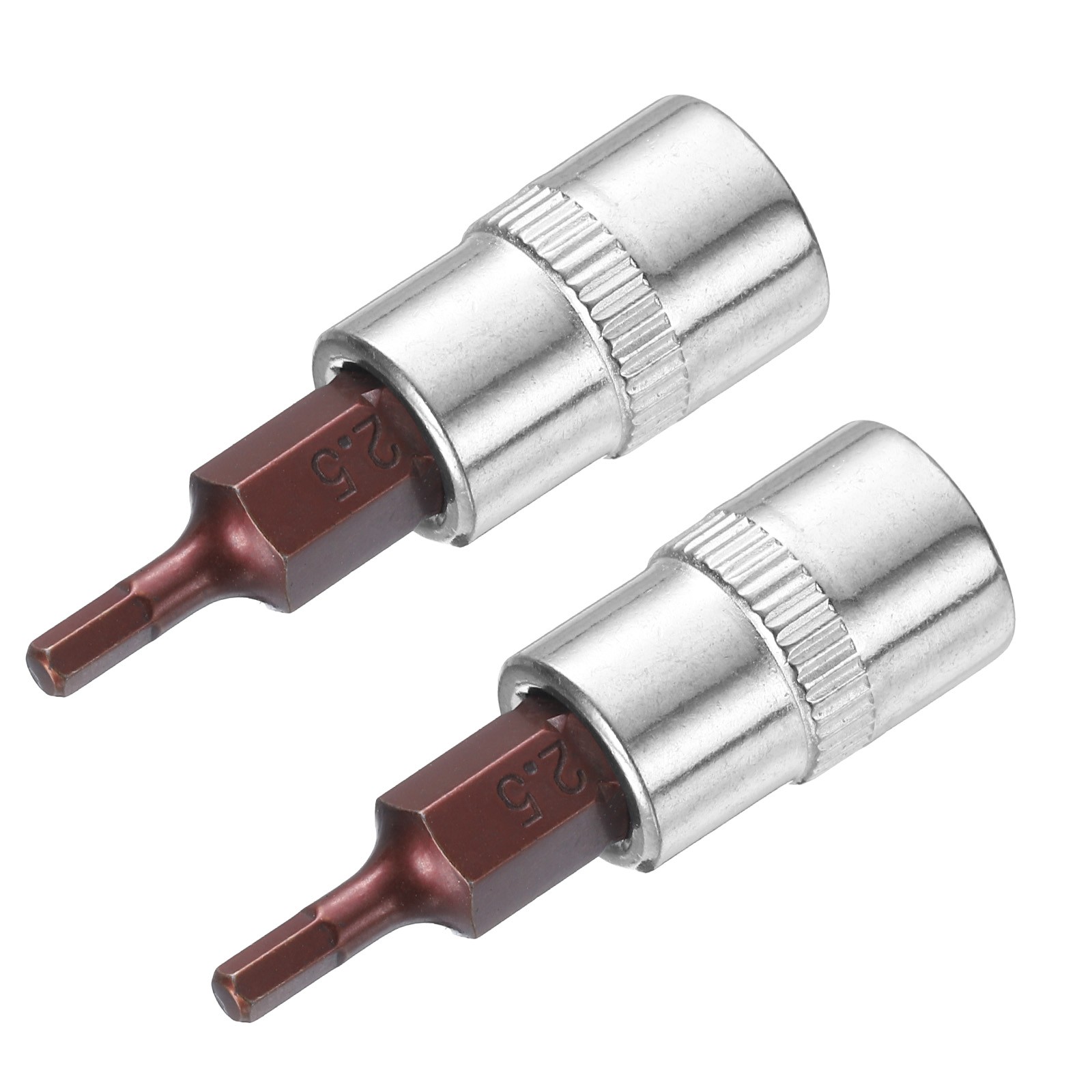 2Pcs 1/4-Inch Drive 2.5mm Hex Bit Socket, S2 Steel