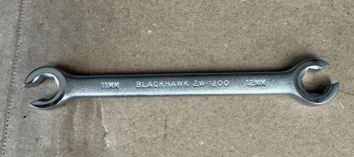 Blackhawk 11mm x 12mmMetric Flare Nut / Line Wrench Satin Chrome ZW-1200 USA NEW