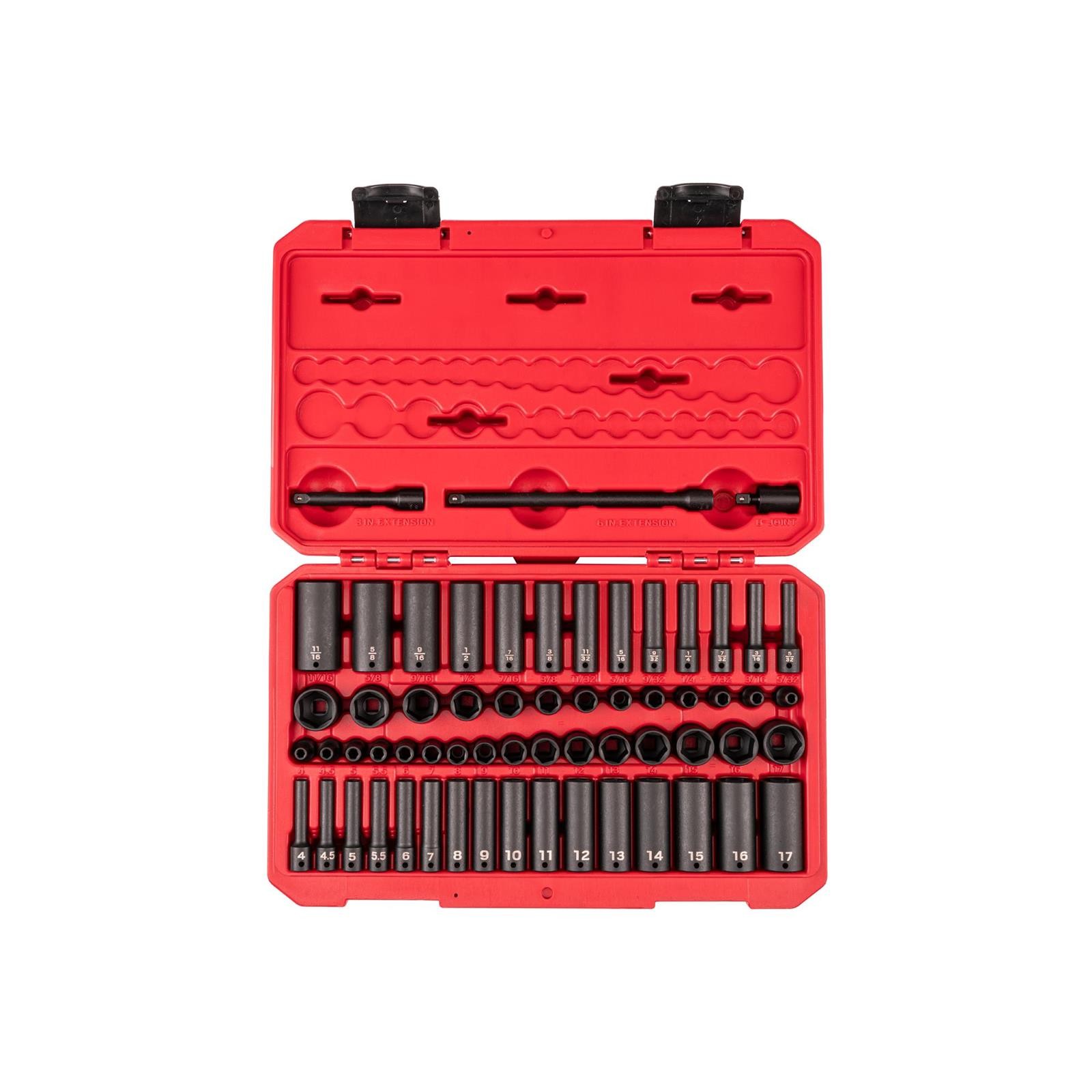 Tekton SID90403 1/4″ Drive 6-Point Impact Socket Set, 61-Piece