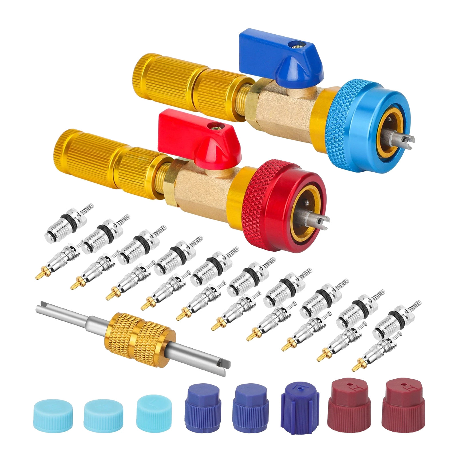 R134A A/C Valve Core Tool High Low Pressure Air Conditioning Repair Kit