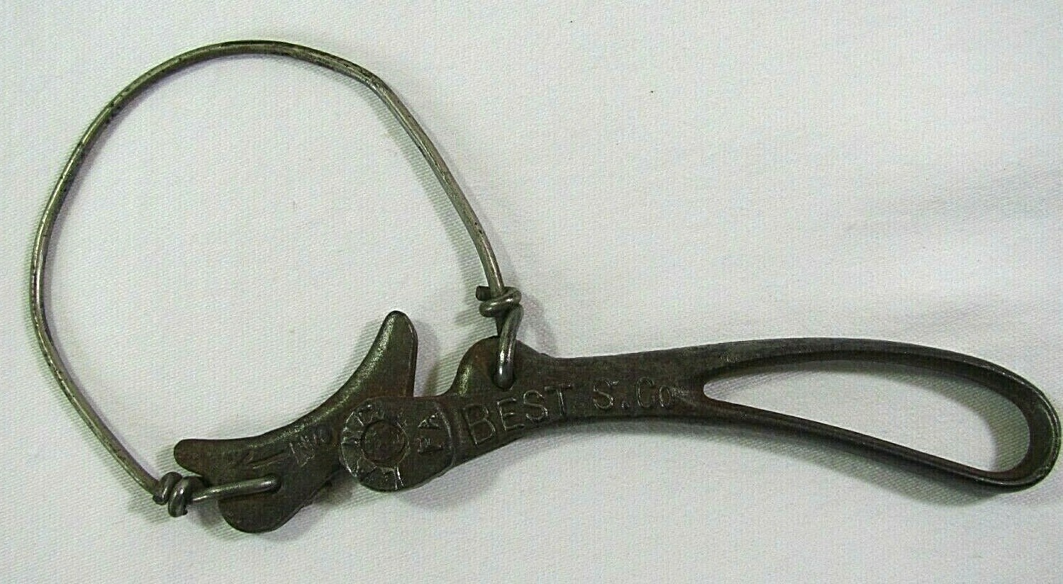 Antique Primitive Oil Filter Wrench – Best S. Co. Lancaster PA in Very Good Cond
