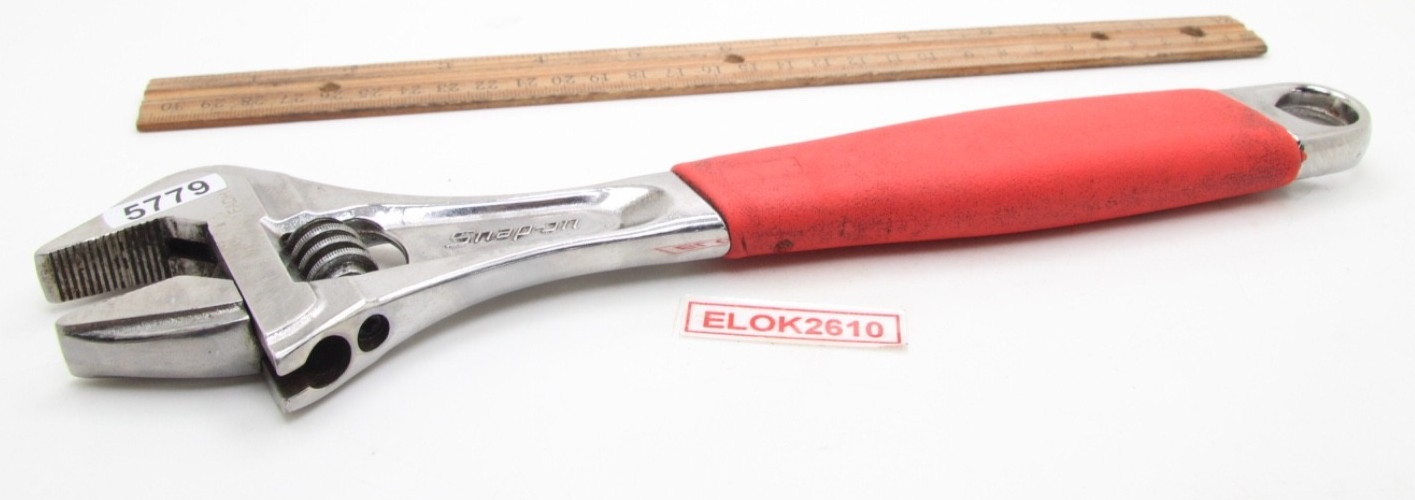Snap-on Tools FADH12A 12″ Flank Drive Plus Adjustable Wrench Red Soft Handle