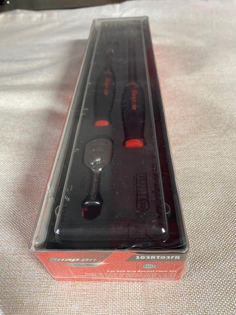 Snap-on 103RT03FR – 3 pc 1/4″ dr Dual 80 technology soft grip ratchet set SEALED