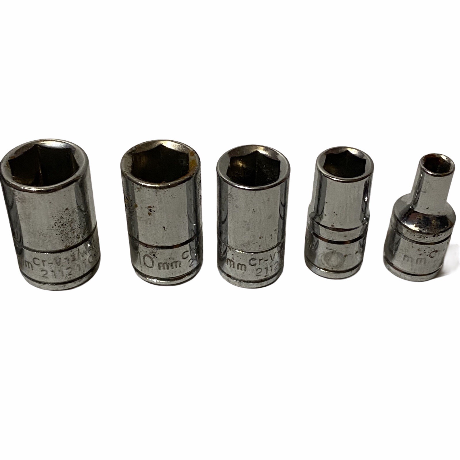 Metric CR-V 6 Point Sockets 11mm 10mm 9 7 4 19 Vintage