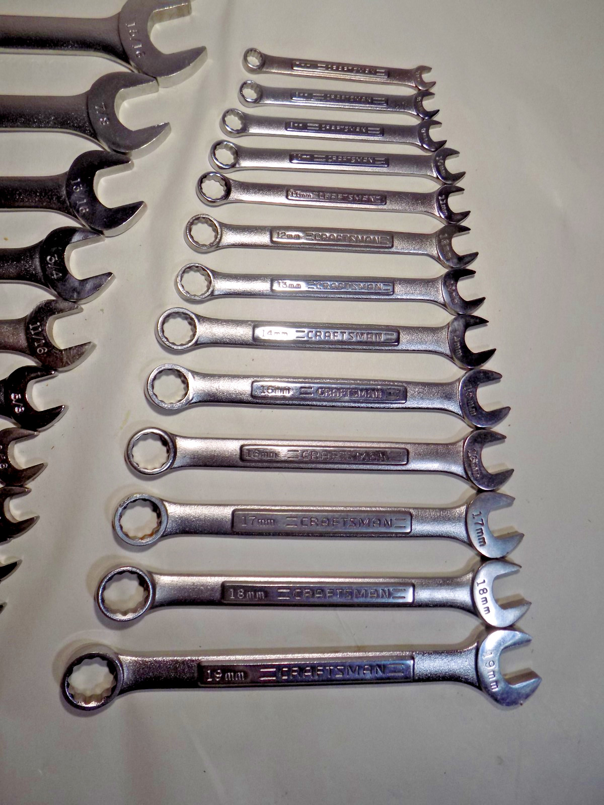 XLNT 27 Pc. USA Craftsman -VA- 7-19MM/1/4″-1″ Combo Wrench Set-CLEAN