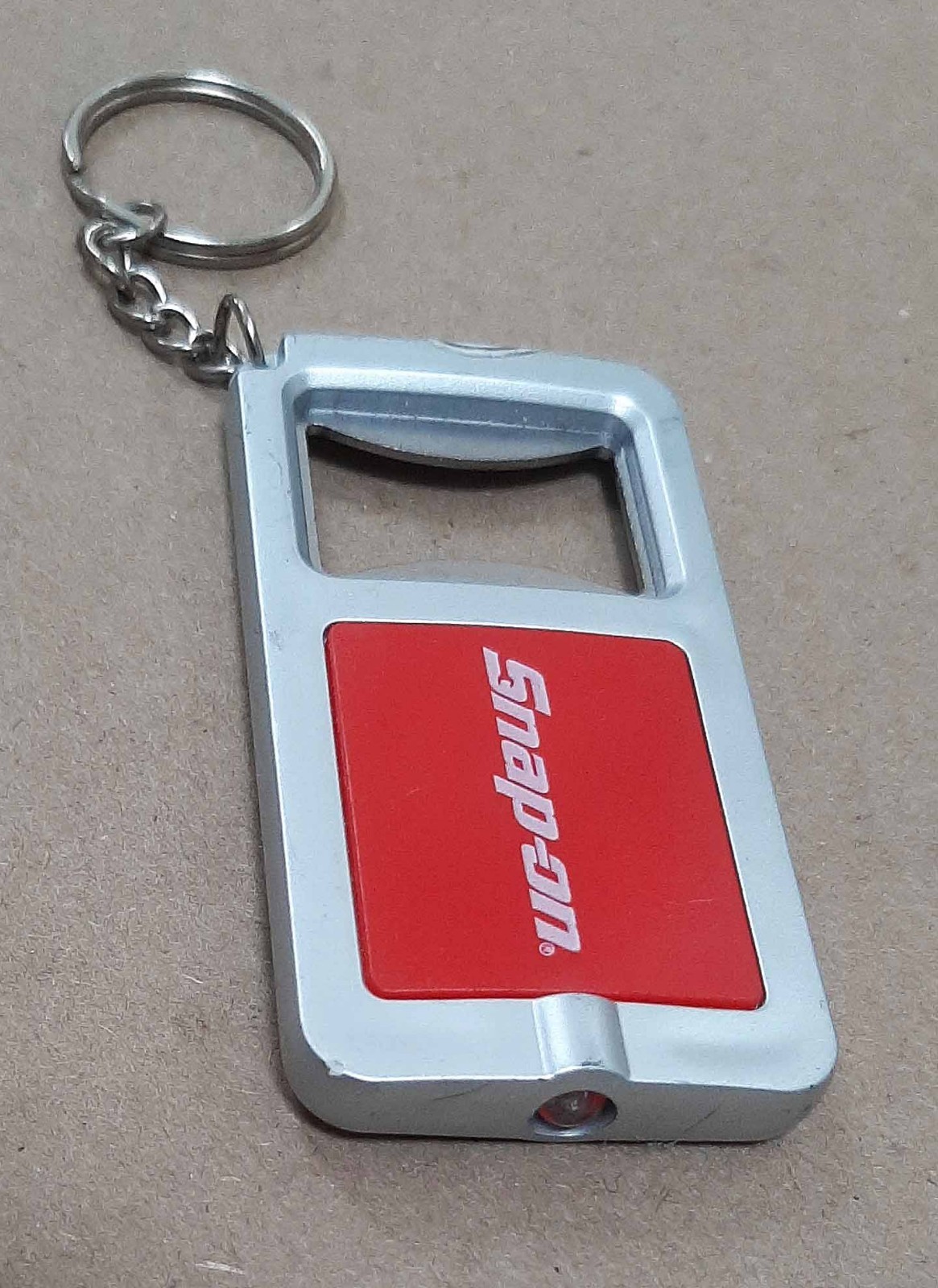 Snap-On RED Keychain Bottle Opener with light.