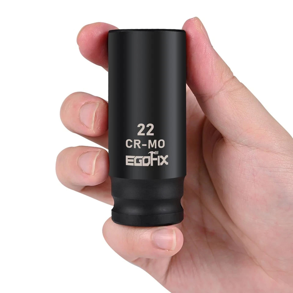 EGOFIX 22mm Socket 1/2″ Drive Deep Impact Metric Socket,CR-MO 22mm,