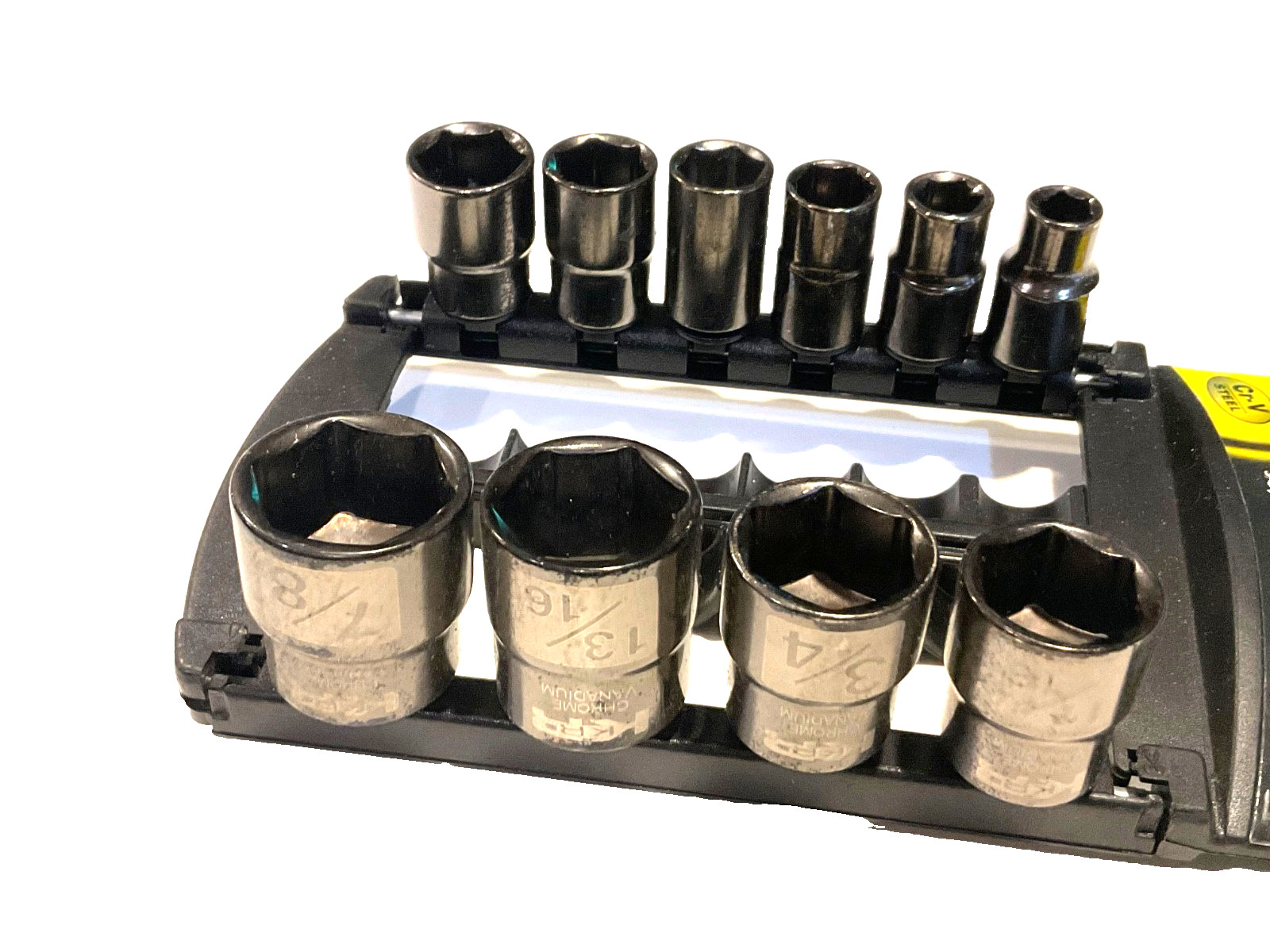 10-pc. KR TOOLS 3/8” DRIVE SAE SOCKET SET, RAPID READ, 31510A
